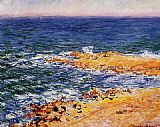 Antibes Paintings - The Sea in Antibes by Claude Monet